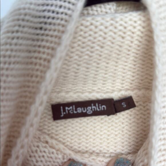 J. McLaughlin Wool Cashmere Cable Knit Sweater, S - Picture 3 of 6